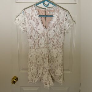 Francesca’s White Lace Romper